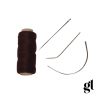 weft thread and needle set (brown)